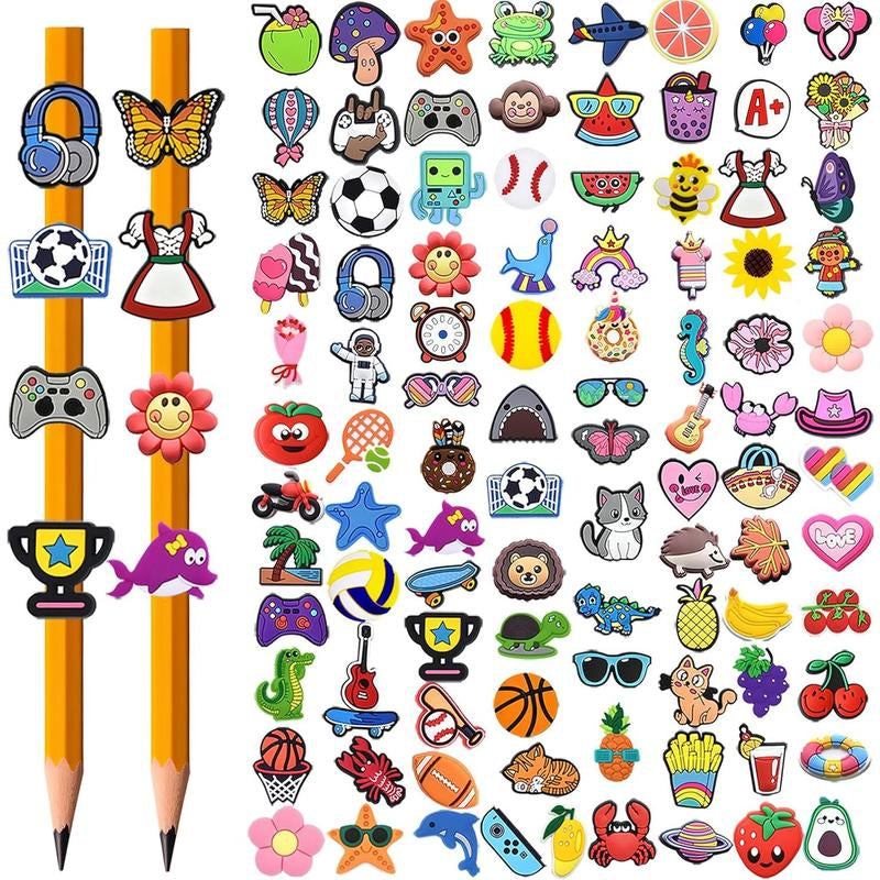 Brighten Up Your Writing with 100 Colorful Pencil Toppers - Perfect Classroom Charms and Fun Rewards!