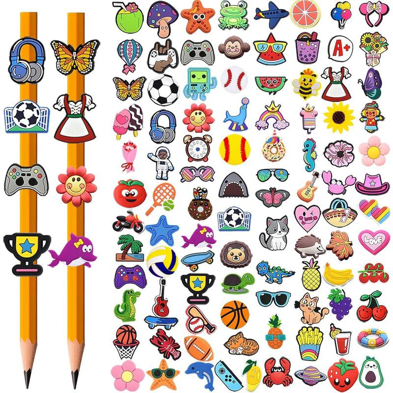 Brighten Up Your Writing with 100 Colorful Pencil Toppers - Perfect Classroom Charms and Fun Rewards!