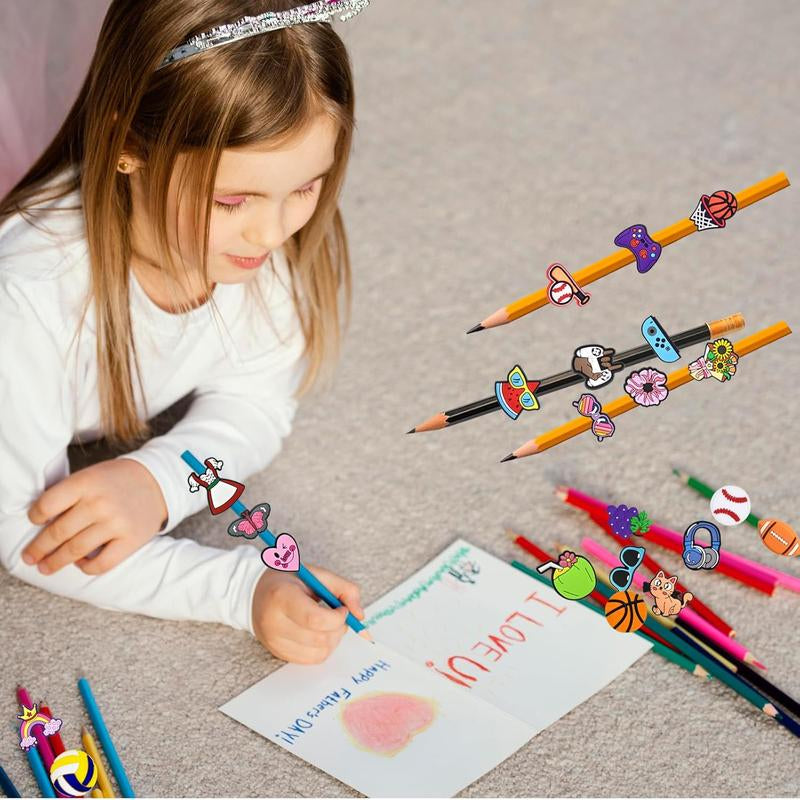 Brighten Up Your Writing with 100 Colorful Pencil Toppers - Perfect Classroom Charms and Fun Rewards!